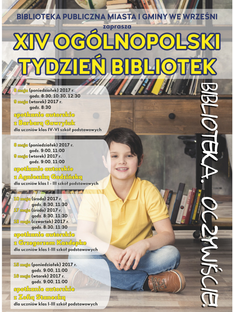 Seria spotkań z pisarzami w ramach tygodnia bibliotek