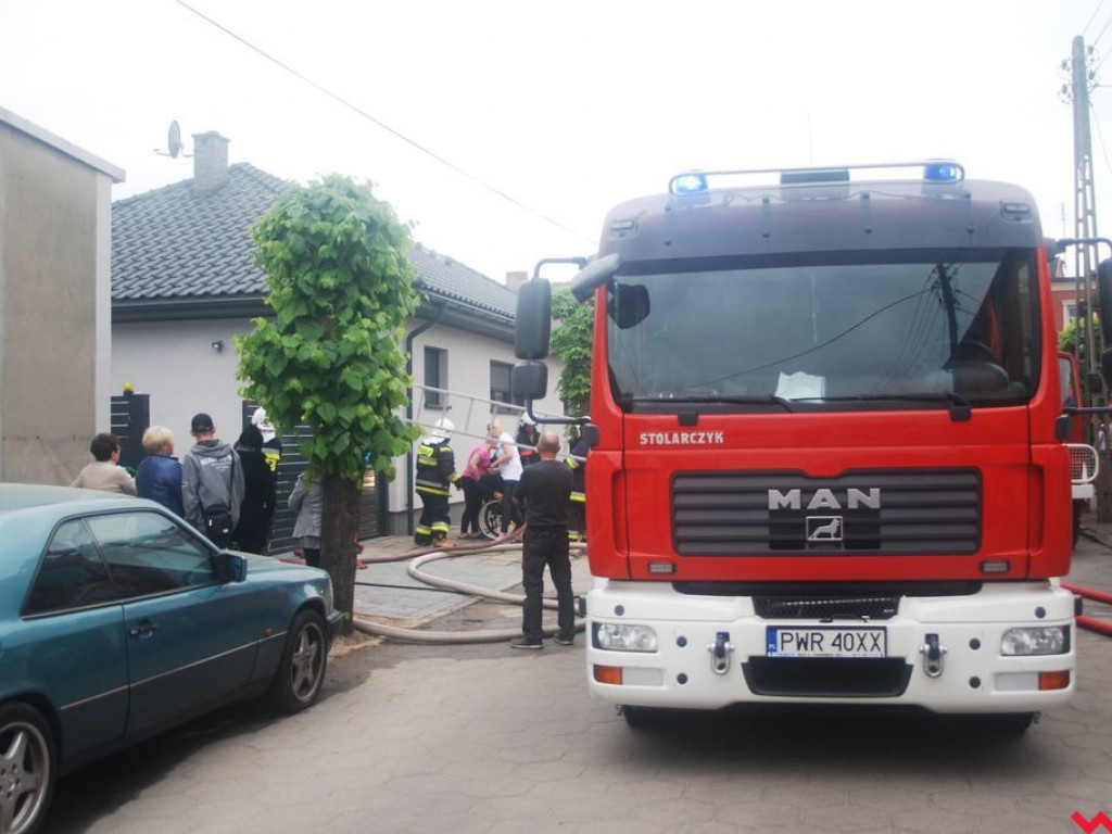 Pożar domu w  Pyzdrach. Zapaliło się od kominka