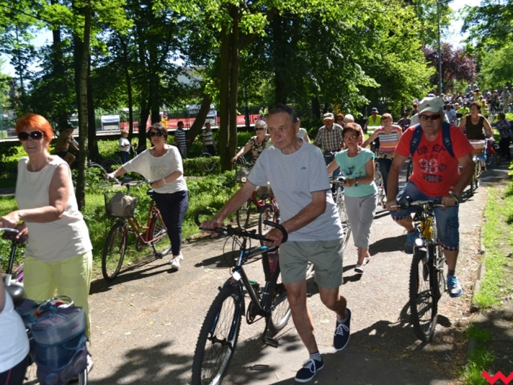 Rowerem i z kijkami - sportowa niedziela seniorów