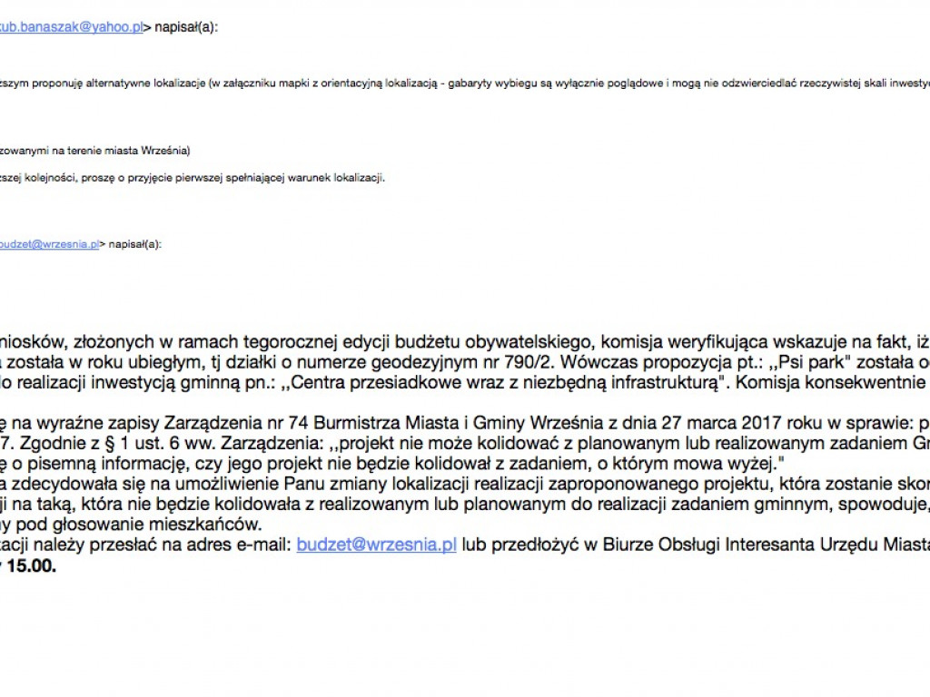 Ratusz jednak zgadza się na wybieg dla psów. Czy zgodzi się też konserwator zabytków?