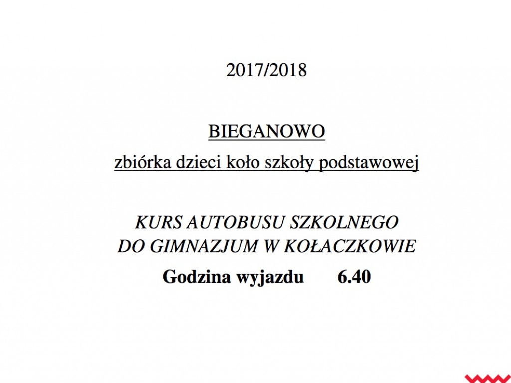 Gmina publikuje rozkład jazdy autobusów szkolnych, ale zapowiada rychłą korektę