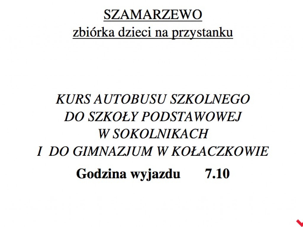 Gmina publikuje rozkład jazdy autobusów szkolnych, ale zapowiada rychłą korektę
