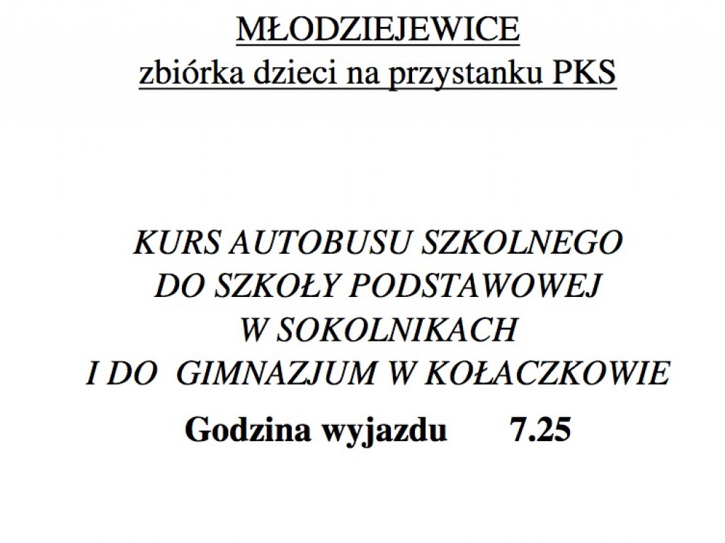 Gmina publikuje rozkład jazdy autobusów szkolnych, ale zapowiada rychłą korektę