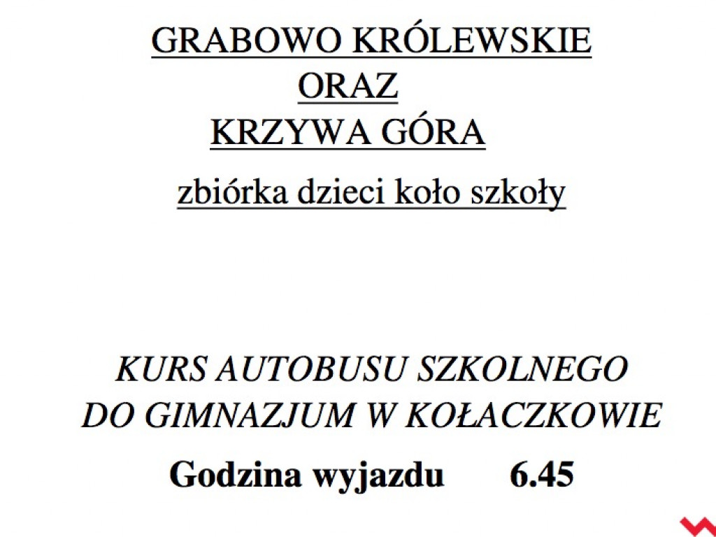 Gmina publikuje rozkład jazdy autobusów szkolnych, ale zapowiada rychłą korektę
