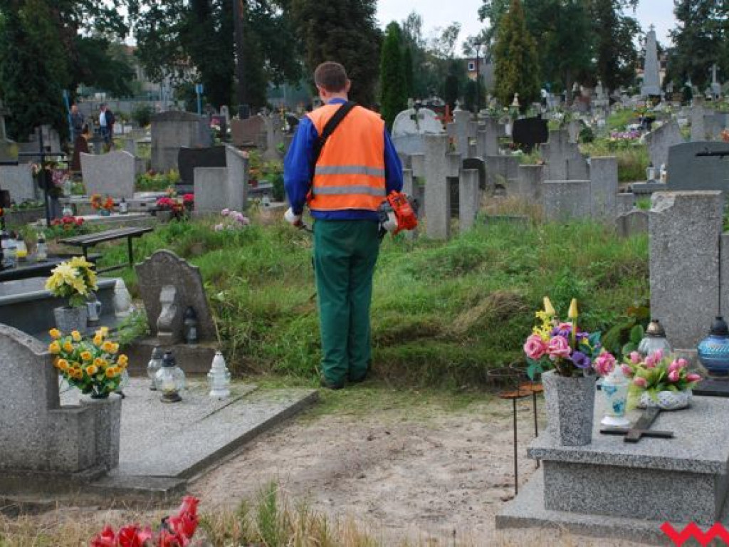 Prace porządkowe jako reedukacja na wrzesińskim cmentarzu parafialnym przy ul. Gnieźnieńskiej