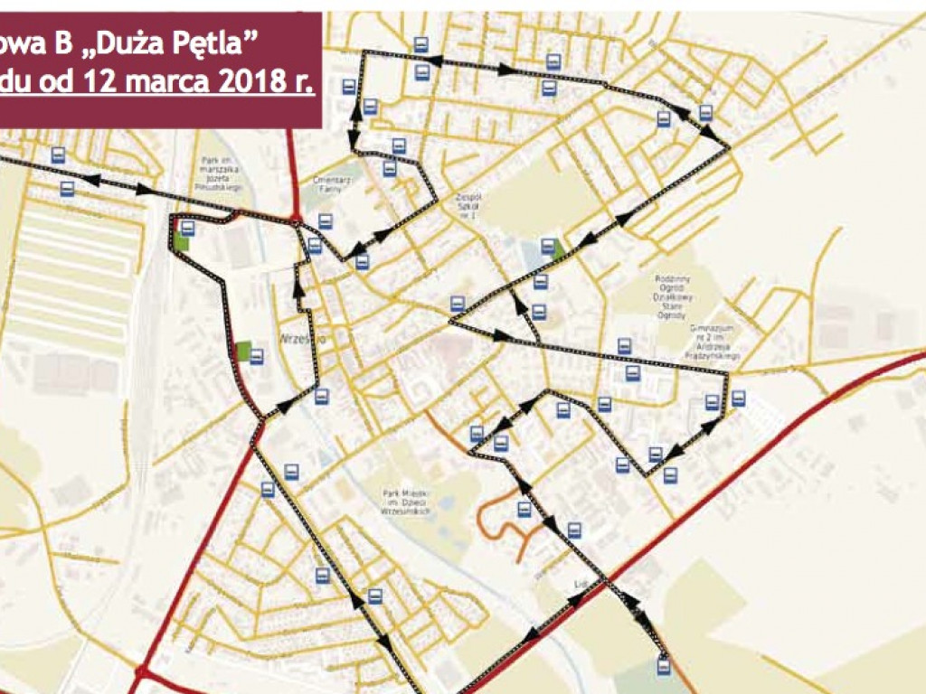 Zmiana rozkładu jazdy komunikacji miejskiej na małej i dużej pętli we Wrześni