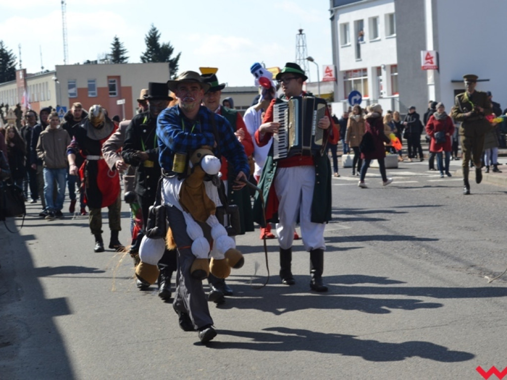 Śmigus-dyngus z niedźwiedziem. Przebierańcy opanowali ulice Czerniejewa