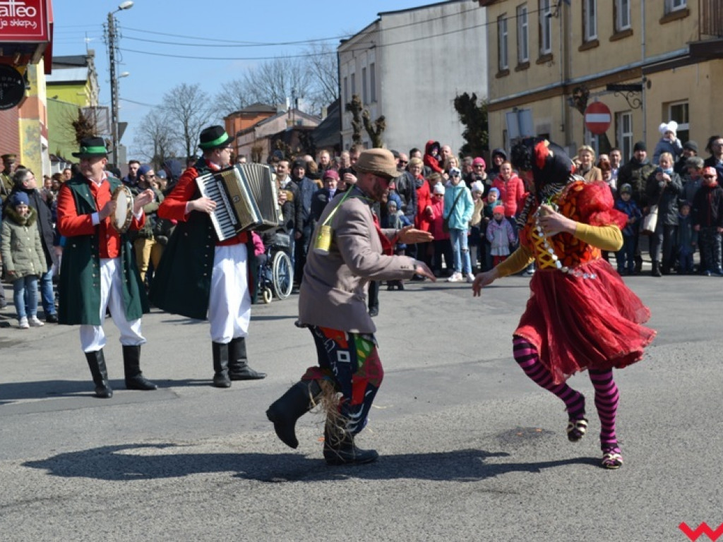 Śmigus-dyngus z niedźwiedziem. Przebierańcy opanowali ulice Czerniejewa