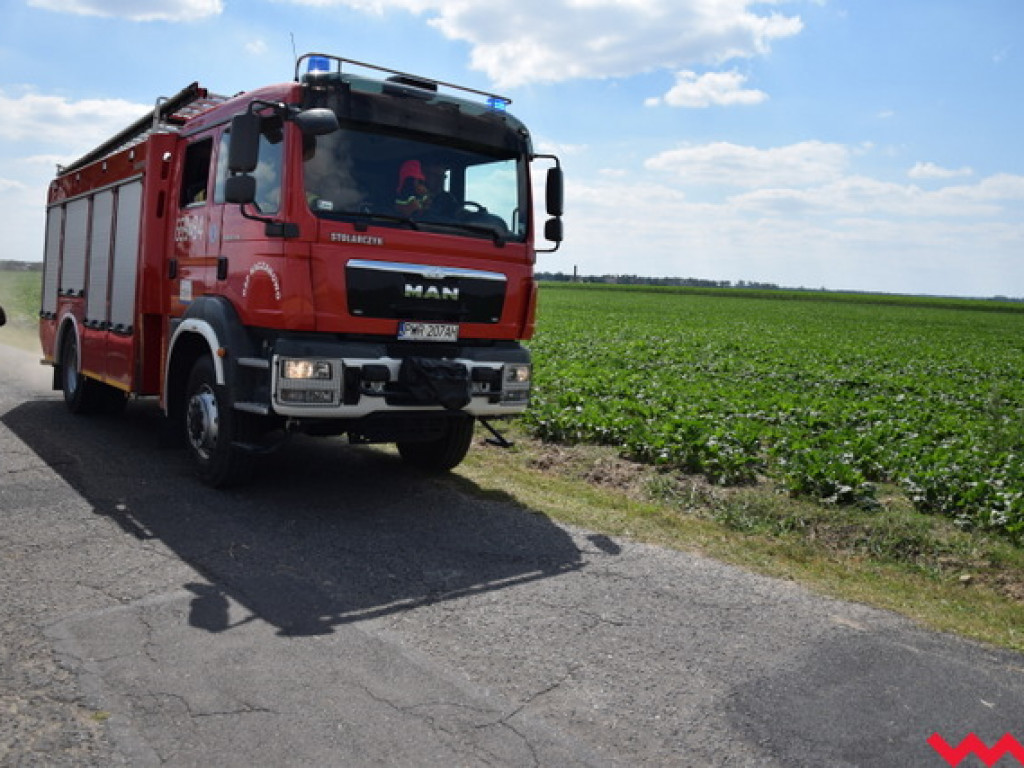 Przypadek czy podpalenie? Wielki pożar zboża na polu Agropolu w Kawęczynie