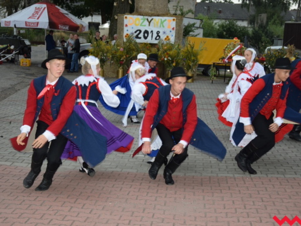Święto folkloru na dożynkach wiejskich w Bieganowie. Koncert zespołu Ziemia Wrzesińska