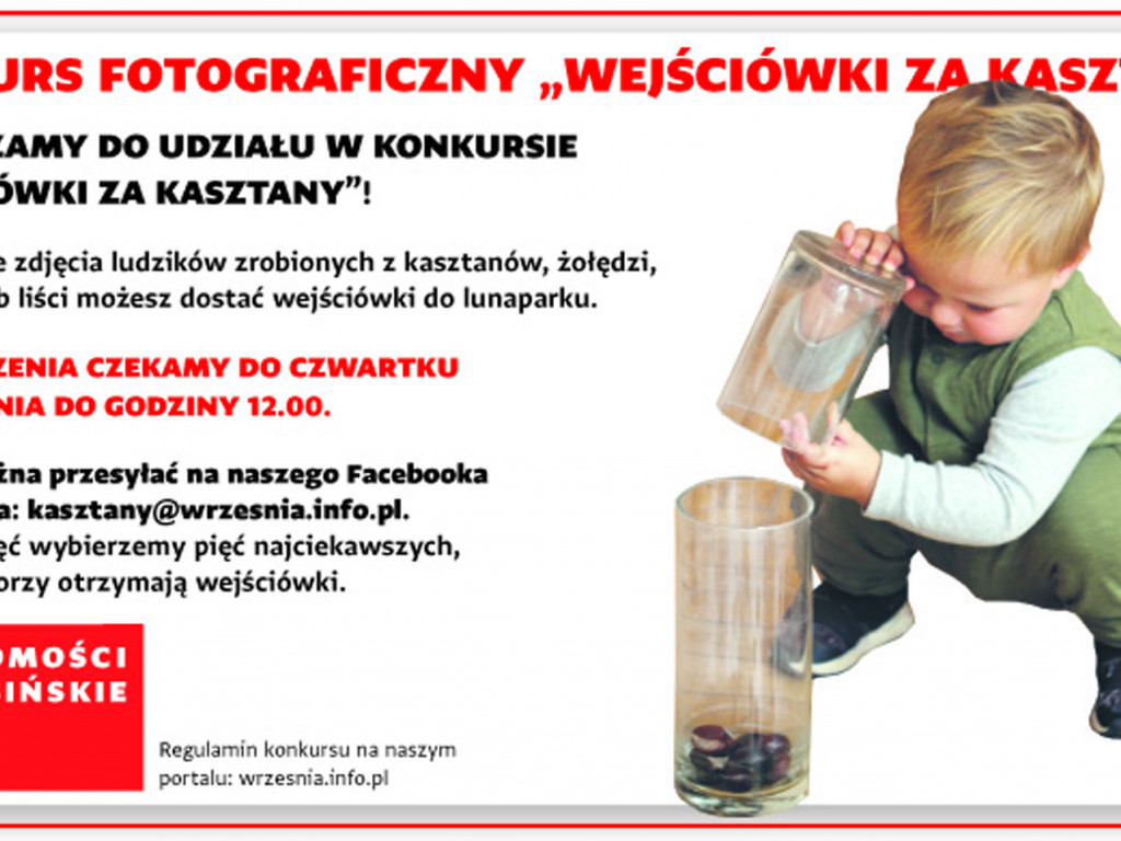 Kasztanową zabawę czas zacząć. Zapraszamy do udziału w naszym konkursie!