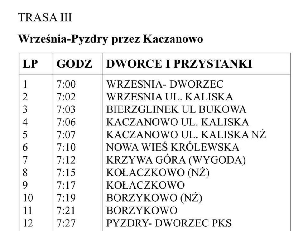 Na czas ferii rusza darmowa komunikacja między Pyzdrami, Kołaczkowem i Wrześnią