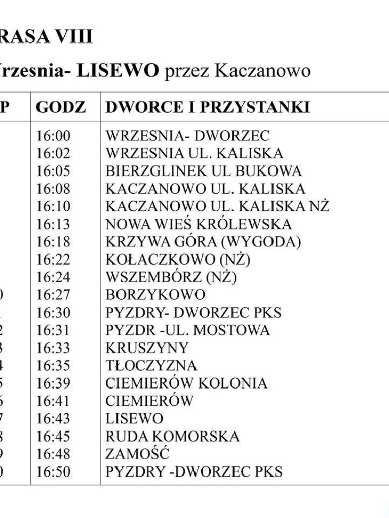 Na czas ferii rusza darmowa komunikacja między Pyzdrami, Kołaczkowem i Wrześnią