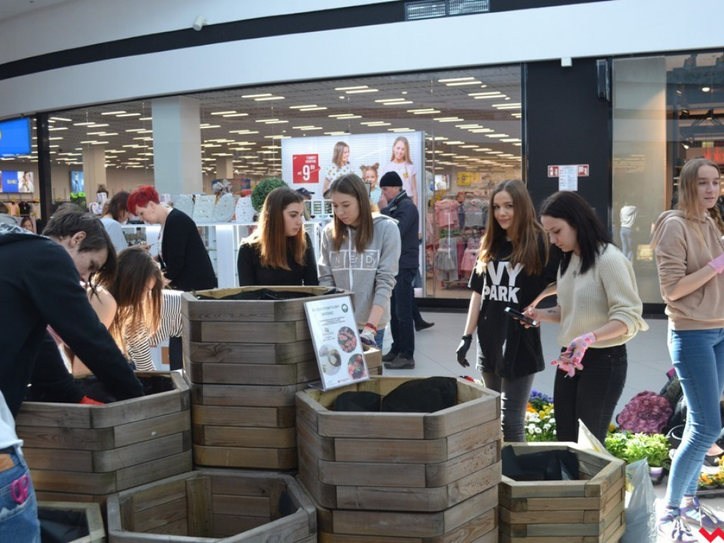 Uczniowie ZSP powitali wiosnę tworząc kwiatowy ogródek w Karuzeli