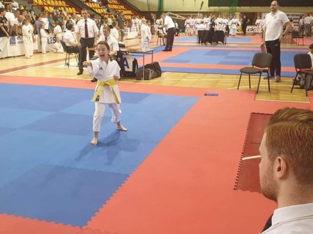 Worek medali przywieziony przez zawodników Wrzesińskiego Klubu Karate z Leszna