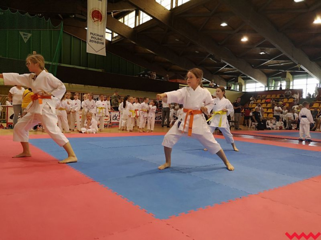 Worek medali przywieziony przez zawodników Wrzesińskiego Klubu Karate z Leszna