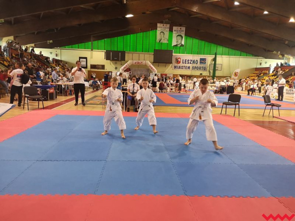 Worek medali przywieziony przez zawodników Wrzesińskiego Klubu Karate z Leszna