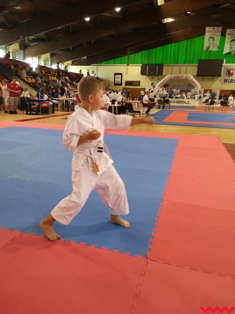 Worek medali przywieziony przez zawodników Wrzesińskiego Klubu Karate z Leszna