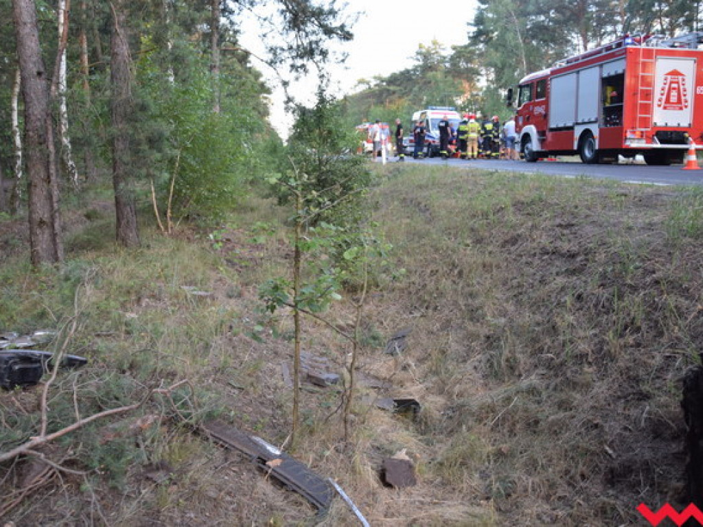 Wypadek na drodze wojewódzkiej w Tłoczyźnie. Kilka osób rannych