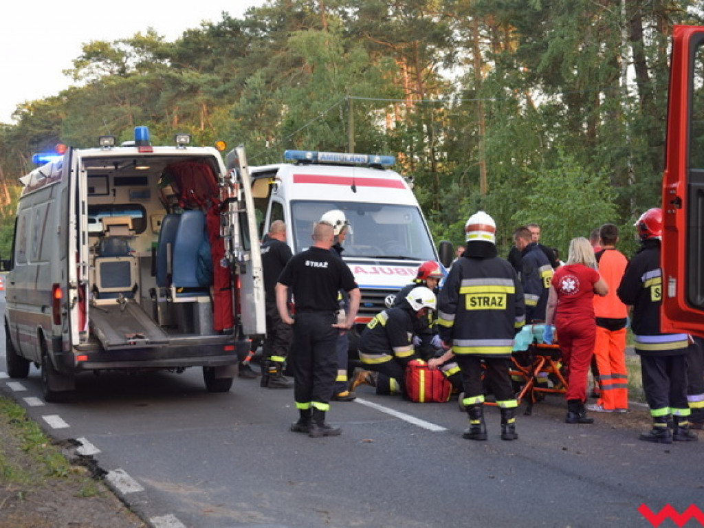 Wypadek na drodze wojewódzkiej w Tłoczyźnie. Kilka osób rannych