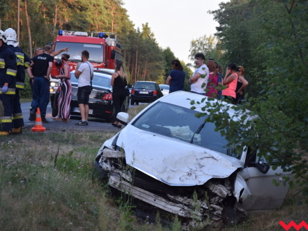 Wypadek na drodze wojewódzkiej w Tłoczyźnie. Kilka osób rannych