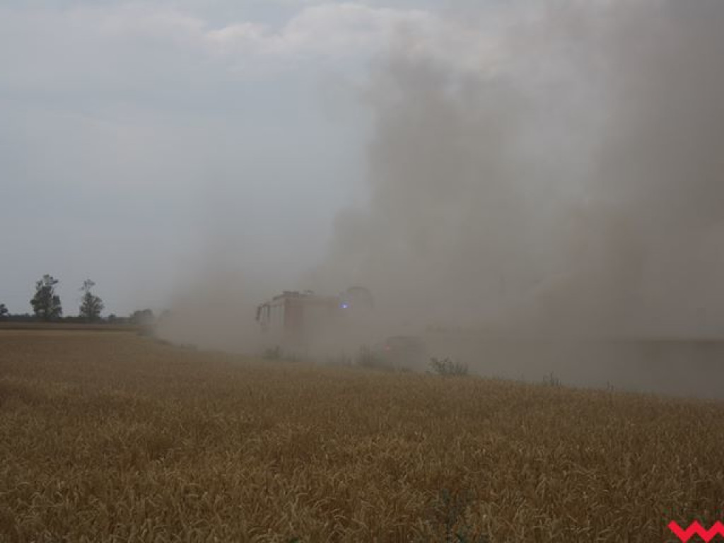 Słup dymu na Wrześnią. To pożar zboża w Chociczy Wielkiej