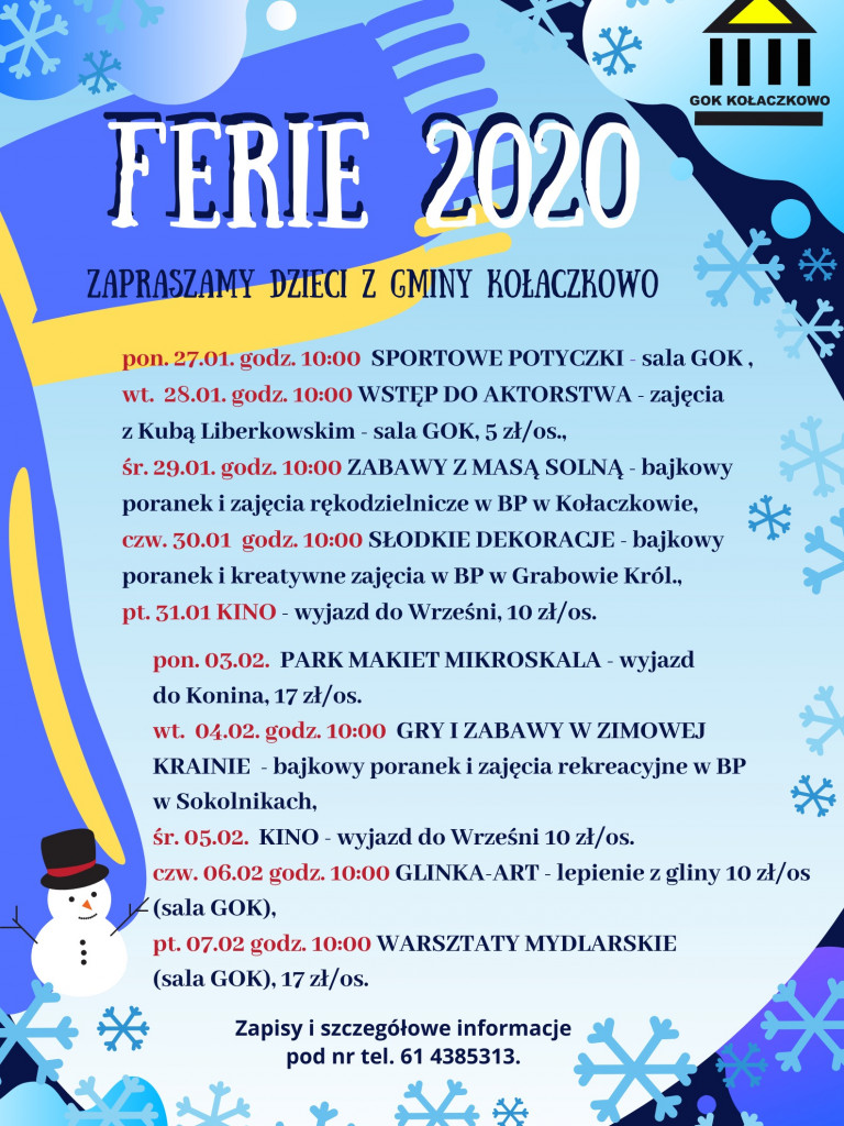 Pierwszy tydzień ferii w Kołaczkowie za nami
