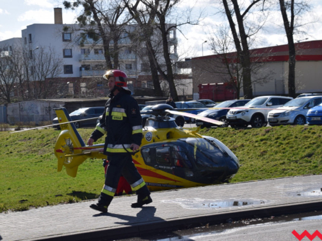 Akcja Lotniczego Pogotowia Ratunkowego w centrum Wrześni