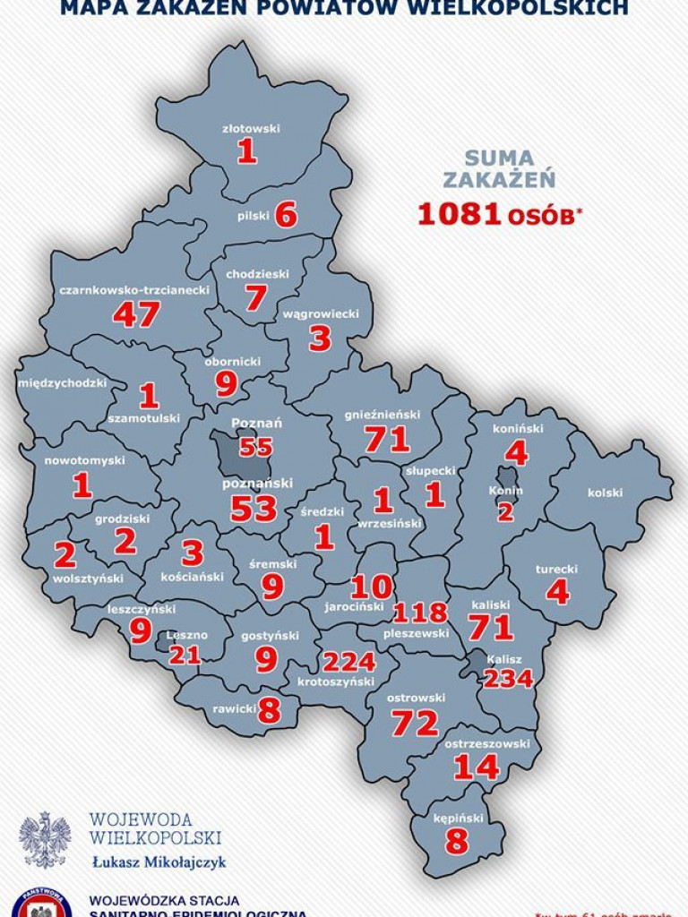 Kolejne zakażenia w powiecie gnieźnieńskim i pleszewskim