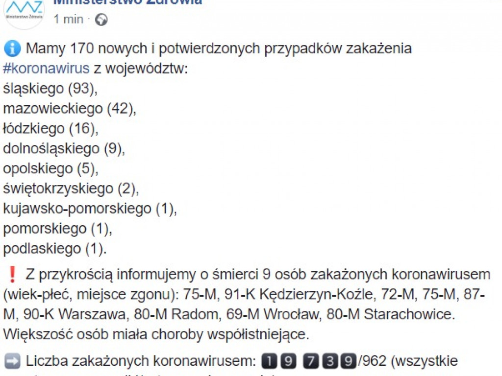 Koronawirus w kraju i województwie (20.05) – mamy w Wielkopolsce olbrzymi wzrost zakażeń