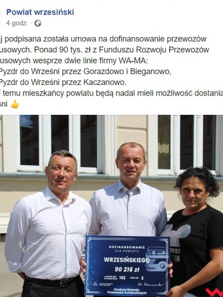 Władze Miłosławia wyręczają starostę oraz radnych powiatu i uruchamiają linię autobusową