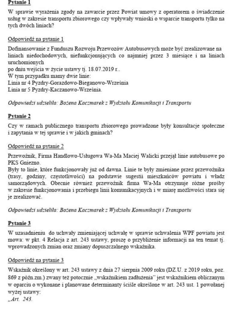Władze Miłosławia wyręczają starostę oraz radnych powiatu i uruchamiają linię autobusową
