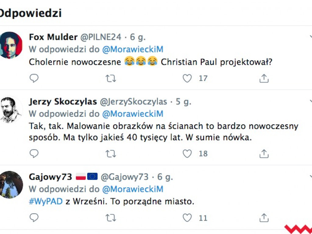 Premier Morawiecki podziwiał patriotyczny mural na przystanku we Wrześni
