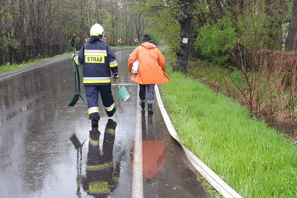 Walczą ze skutkami opadów w Orzechowie