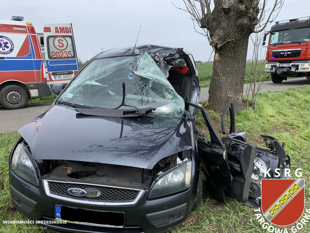 Auto uderzyło w drzewo. Po rannego przyleciał LPR