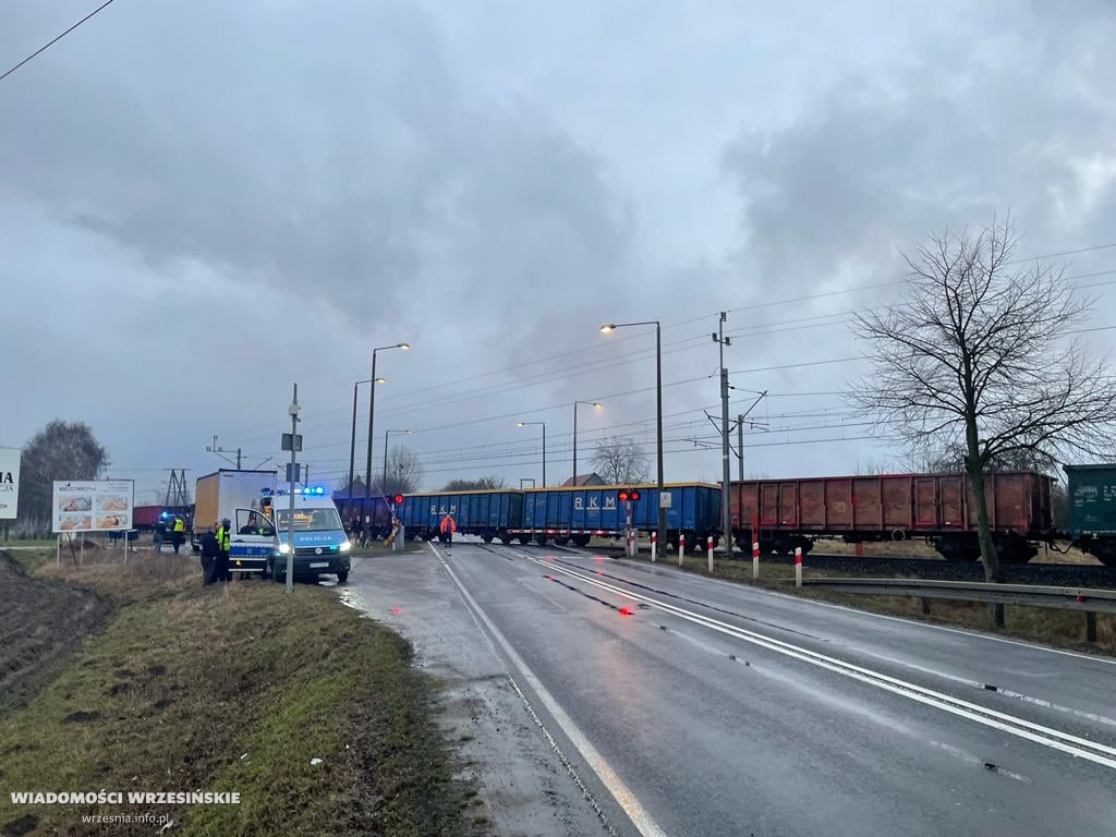 Zderzenie ciężarówki z pociągiem