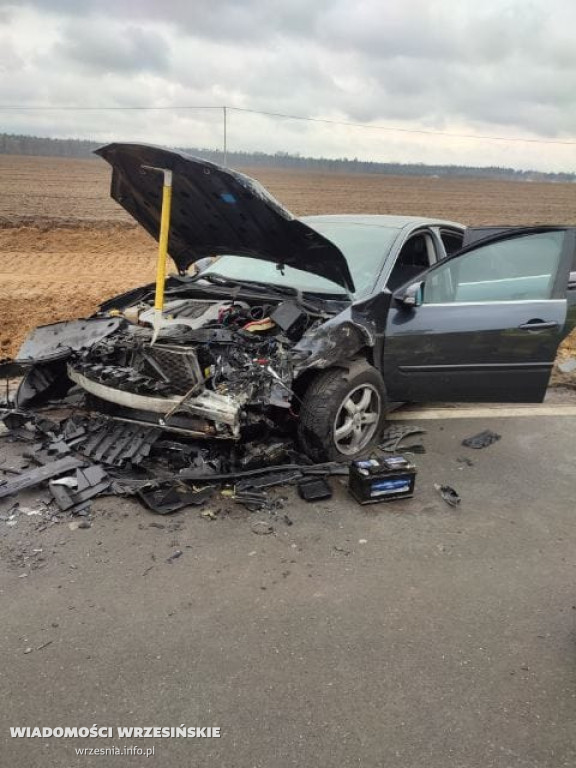 Wypadek na drodze wojewódzkiej. Jedna osoba ranna