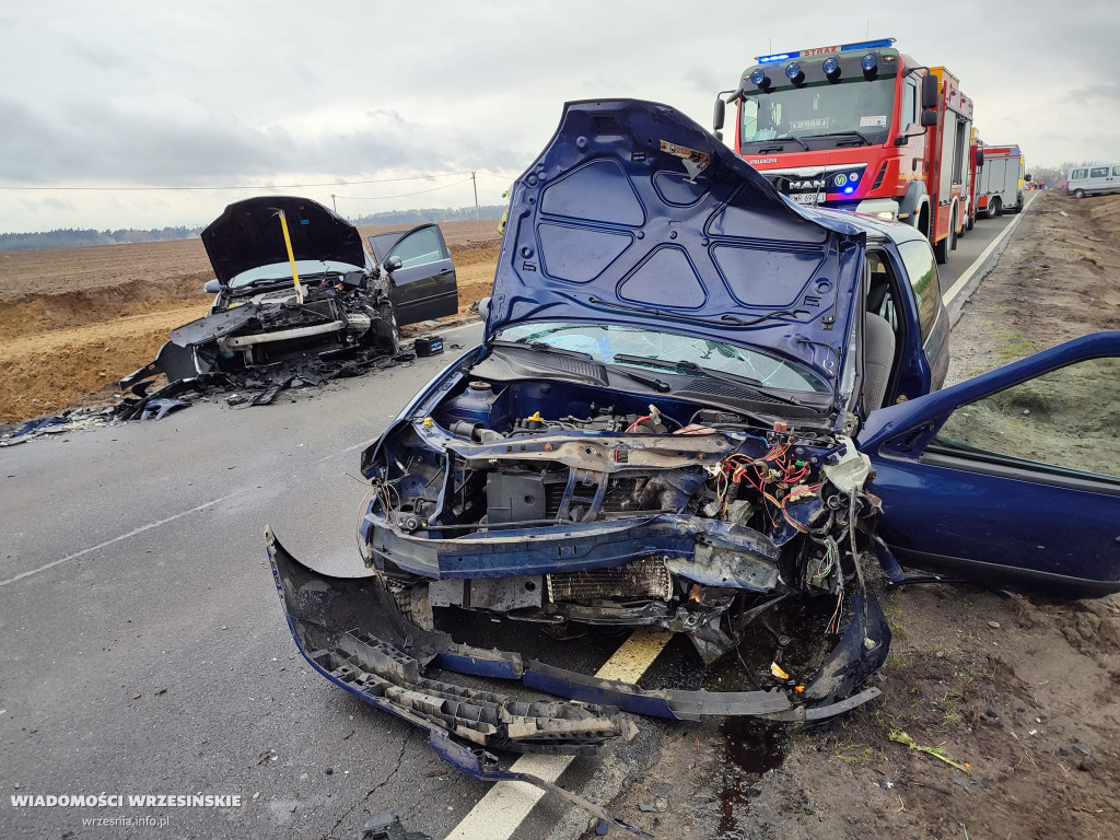 Wypadek na drodze wojewódzkiej. Jedna osoba ranna