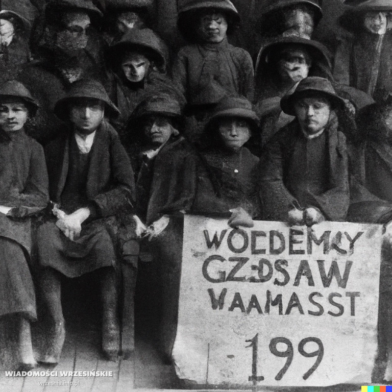 Strajk Dzieci Wrzesińskich wg programu DALL·E