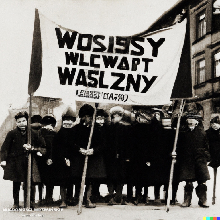 Strajk Dzieci Wrzesińskich wg programu DALL·E