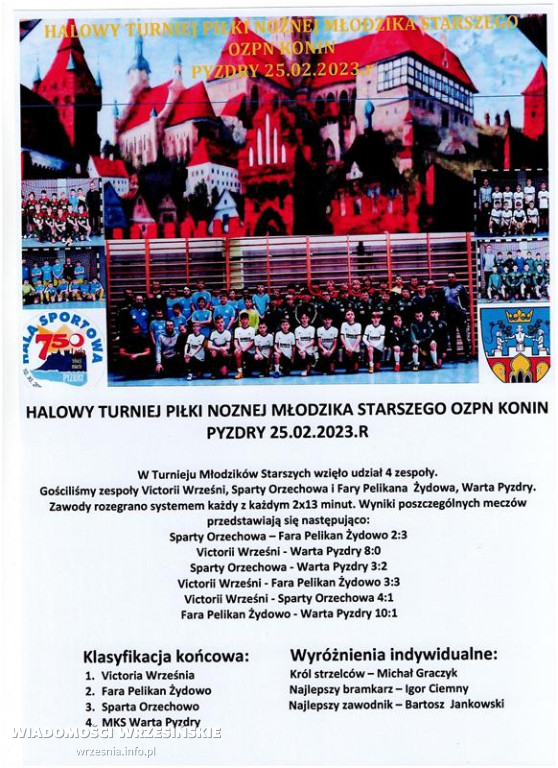 Turniej piłkarski młodzików w Pyzdrach