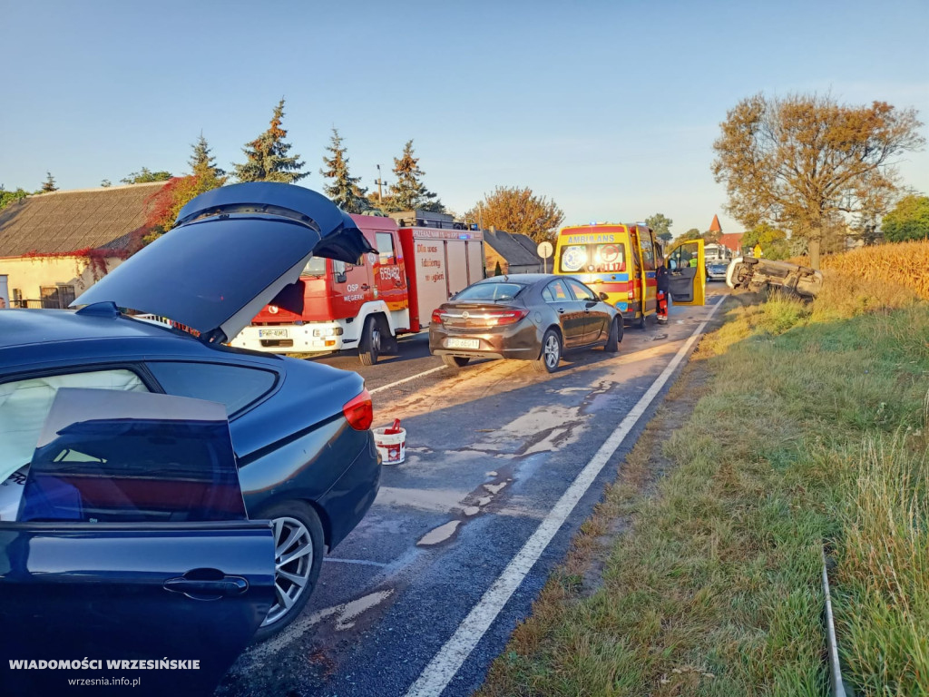Wypadek na drodze krajowej. Jedna osoba ranna