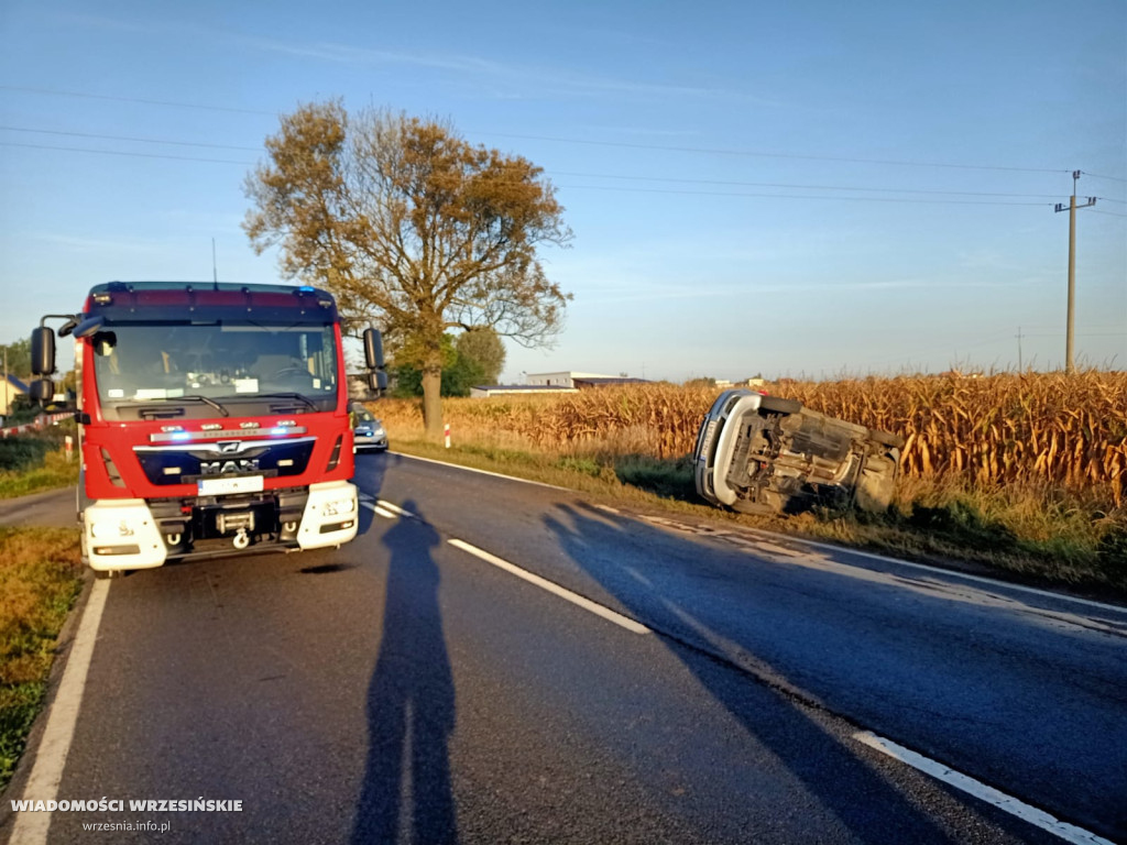 Wypadek na drodze krajowej. Jedna osoba ranna
