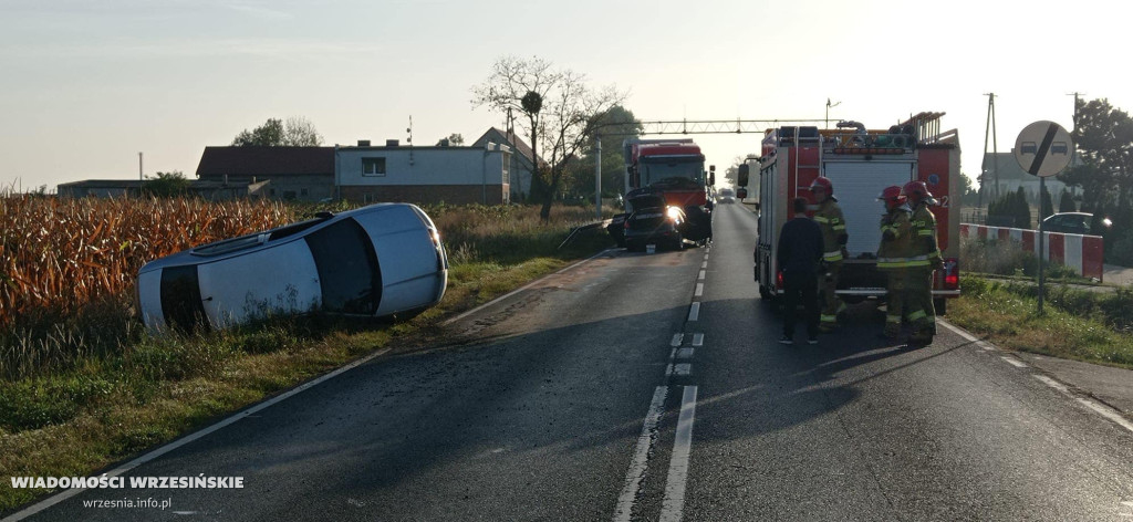 Wypadek na drodze krajowej. Jedna osoba ranna