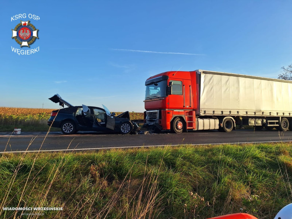 Wypadek na drodze krajowej. Jedna osoba ranna