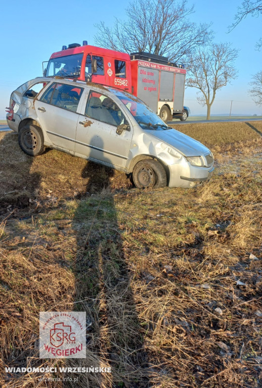 Śliski poranek na drodze. Jedna osoba w szpitalu