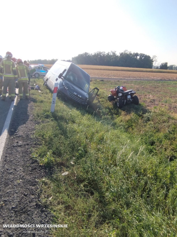 Zderzenia quada i samochodu w Białym Piątkowie