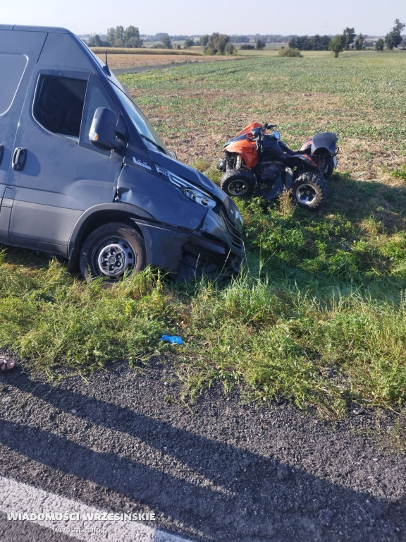 Zderzenia quada i samochodu w Białym Piątkowie