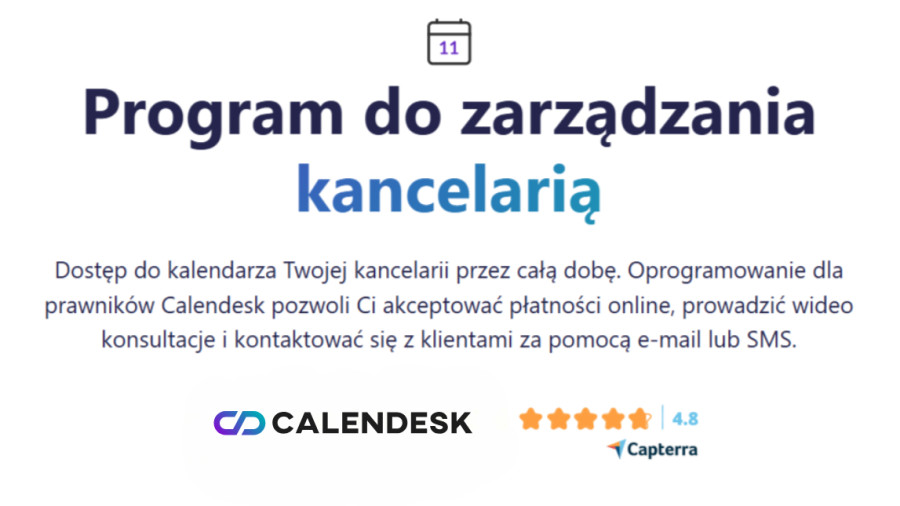Program do zarządzania kancelarią Calendesk
