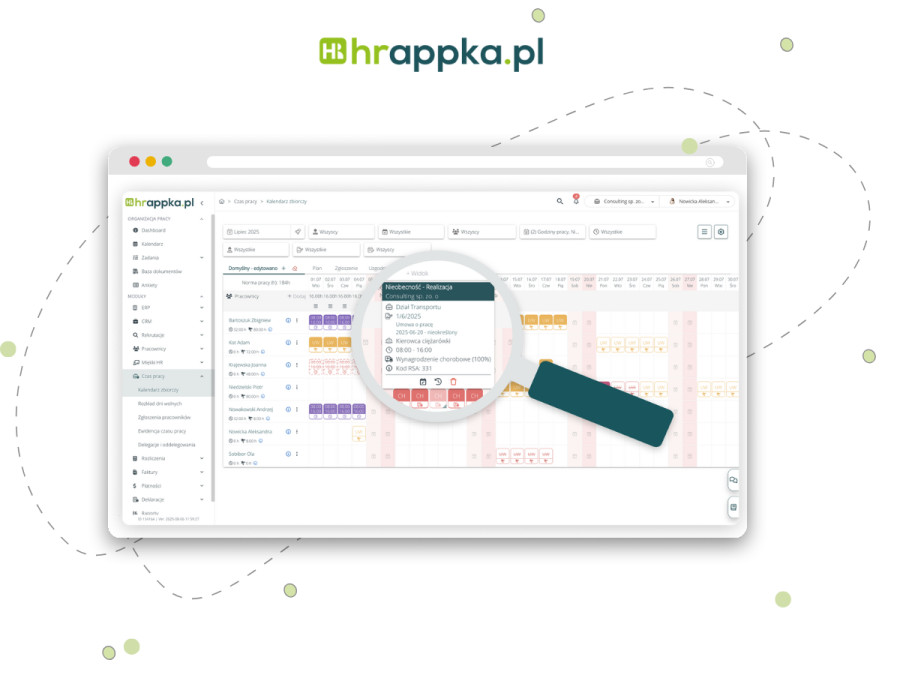 Ewidencja czasu pracy w systemie HRappka